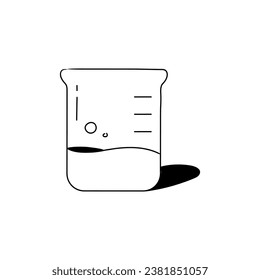 Laboratory Beaker Glass Vector Icon Illustration