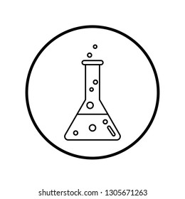 Laboratory beaker icon. Flat design for chemistry.