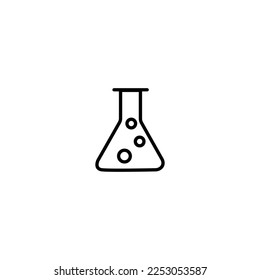 icono o logotipo del vaso de precipitados de laboratorio aislado en fondo blanco