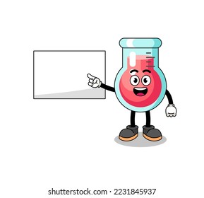 laboratory beaker illustration doing a presentation , character design