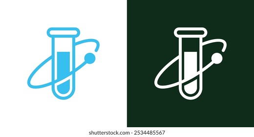 Laboratory beaker logo. Lab flask logo.