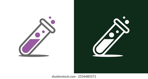 Laboratory beaker logo. Lab flask logo.
