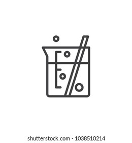 Laboratory beaker outline icon. linear style sign for mobile concept and web design. Chemical experimental science equipment simple line vector icon. Symbol, logo illustration