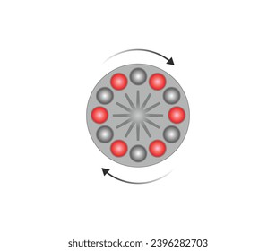 Laboratory blood centrifuge machine. Vector educational illustration.