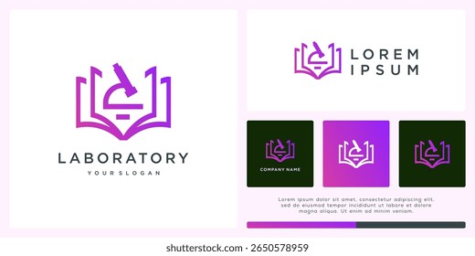 Laboratory book logo design combine for study
