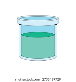 Ilustración de icono de dibujos animados de diseño plano de botella de laboratorio