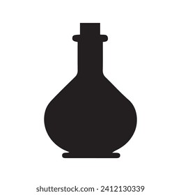 Laboratory Bottle Icon. Flat style black on white background.