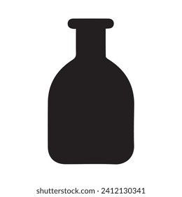 Laboratory Bottle Icon. Flat style black on white background.