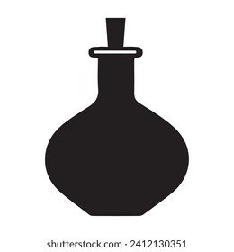 Laboratory Bottle Icon. Flat style black on white background.