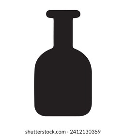 Laboratory Bottle Icon. Flat style black on white background.