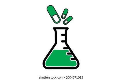 laboratory bottle icon, logo inspiration, web icon poster icon and banner