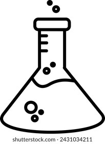  laboratory bottle line icon vector design template ilustration with editable stroke