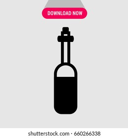 Laboratory bottle vector icon, The glass contener for liquids symbol. Simple, modern flat vector illustration for mobile app, website or desktop app  