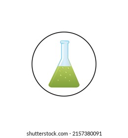 laboratory bottles flat vector icon