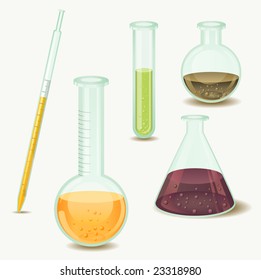 laboratory bottles - vector