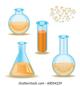 laboratory bottles - vector