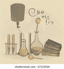laboratory bottles - vector illustration
