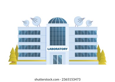 Laboratory building for city flat design. Vector illustration