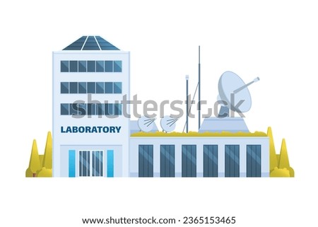 Laboratory building for city flat design. Vector illustration