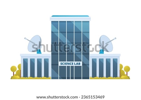 Laboratory building for city flat design. Vector illustration