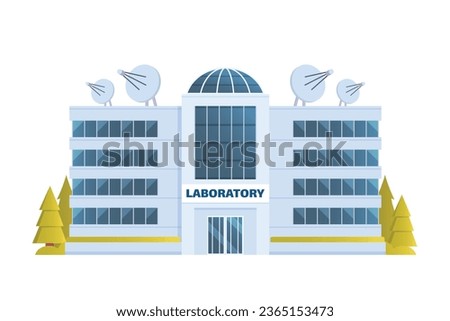 Laboratory building for city flat design. Vector illustration