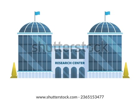 Laboratory building for city flat design. Vector illustration