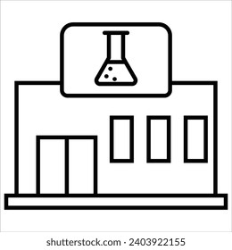 Laboratory, Building icon, landmark sign vector illustration 