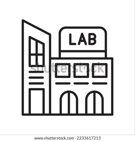 Laboratory building icon. Vector illustration