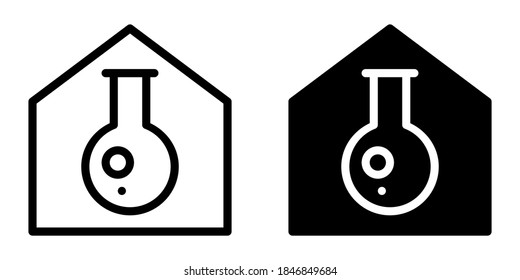 Laboratory Building Outline And Glyph Icon