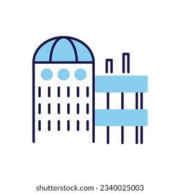 Laboratory Building related vector icon. Laboratory sign. Isolated on white background. Editable vector illustration
