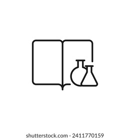 Laboratory Bulbs By Book Vector Icon for Apps, Sites, Design 