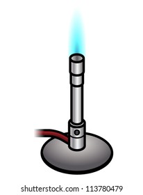 A laboratory bunsen burner.
