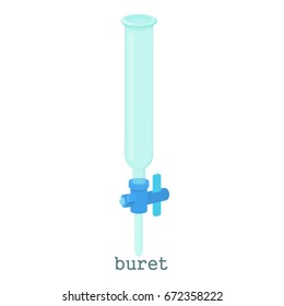 Laboratory burette icon. Cartoon illustration of laboratory burette vector icon isolated on white background