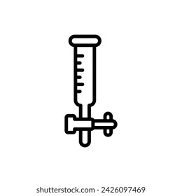 Laboratory Burette Outline Icon Vector Illustration