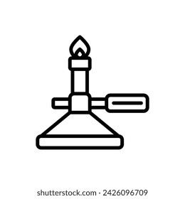 Laboratory Burner Outline Icon Vector Illustration