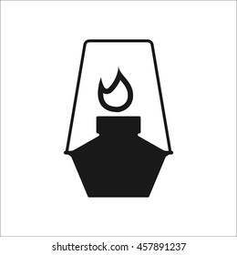 Laboratory burner symbol sign simple icon on background
