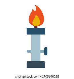 Laboratory burner vector icon flat isolated