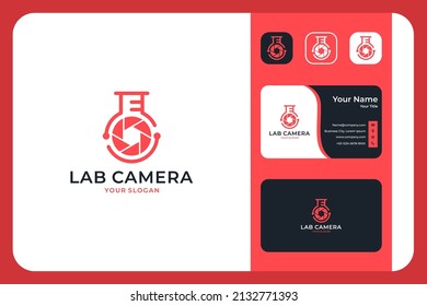 laboratory camera modern logo design and business card