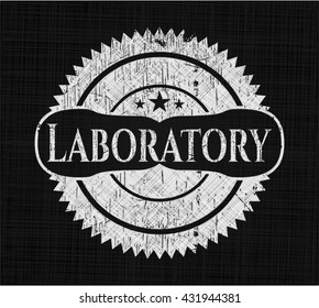 Laboratory chalk emblem, retro style, chalk or chalkboard texture