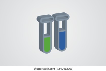 laboratory chemical beaker isometric flat icon. 3d vector colorful illustration. Pictogram isolated on white background