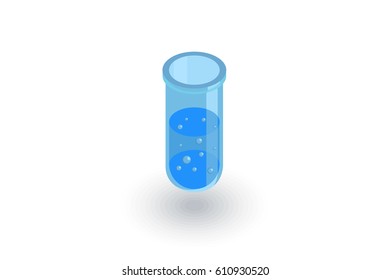 laboratory chemical beaker isometric flat icon. 3d vector colorful illustration. Pictogram isolated on white background