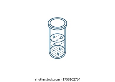 laboratory chemical beaker isometric icon. 3d vector illustration. Isolated line art technical drawing. Editable stroke