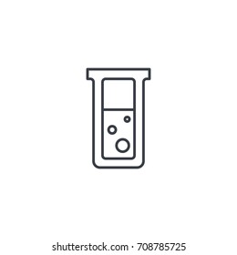 laboratory chemical beaker thin line icon. Linear vector illustration. Pictogram isolated on white background