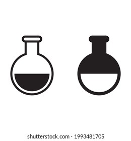 Laboratory chemical flask icon for apps and web sites