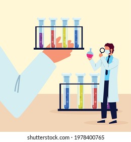 laboratory chemical staff and test tubes