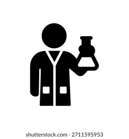 Icono Uniforme Del Experimento Del Químico Del Laboratorio Aislado En El Fondo Blanco