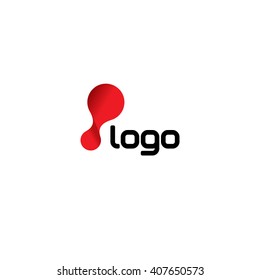 Laboratory chemistry flex logo template. Biology vector red circle genetics in movement icon set. Abstract molecular flexible logotype.