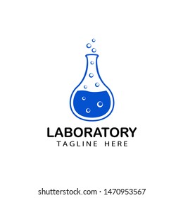 laboratory chemistry logo template design vector in isolated background