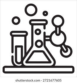 Laboratório química prática ciência vetor ícone estilo plano