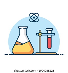 Laboratory, chemistry vector illustration. Chemistry conceptual design idea isolated on white background. Suitable for Sticker, banner, web landing page, icon and more.